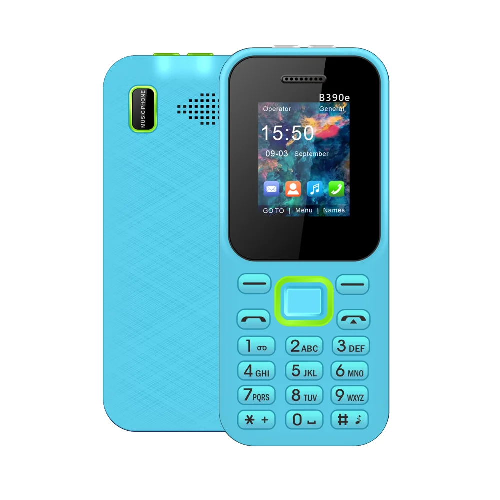 B390e Push Button Mobile Phone 1.77 Inch 2 SIM Card Strong LED Torch Light Non Camera Feature Cell Phone
