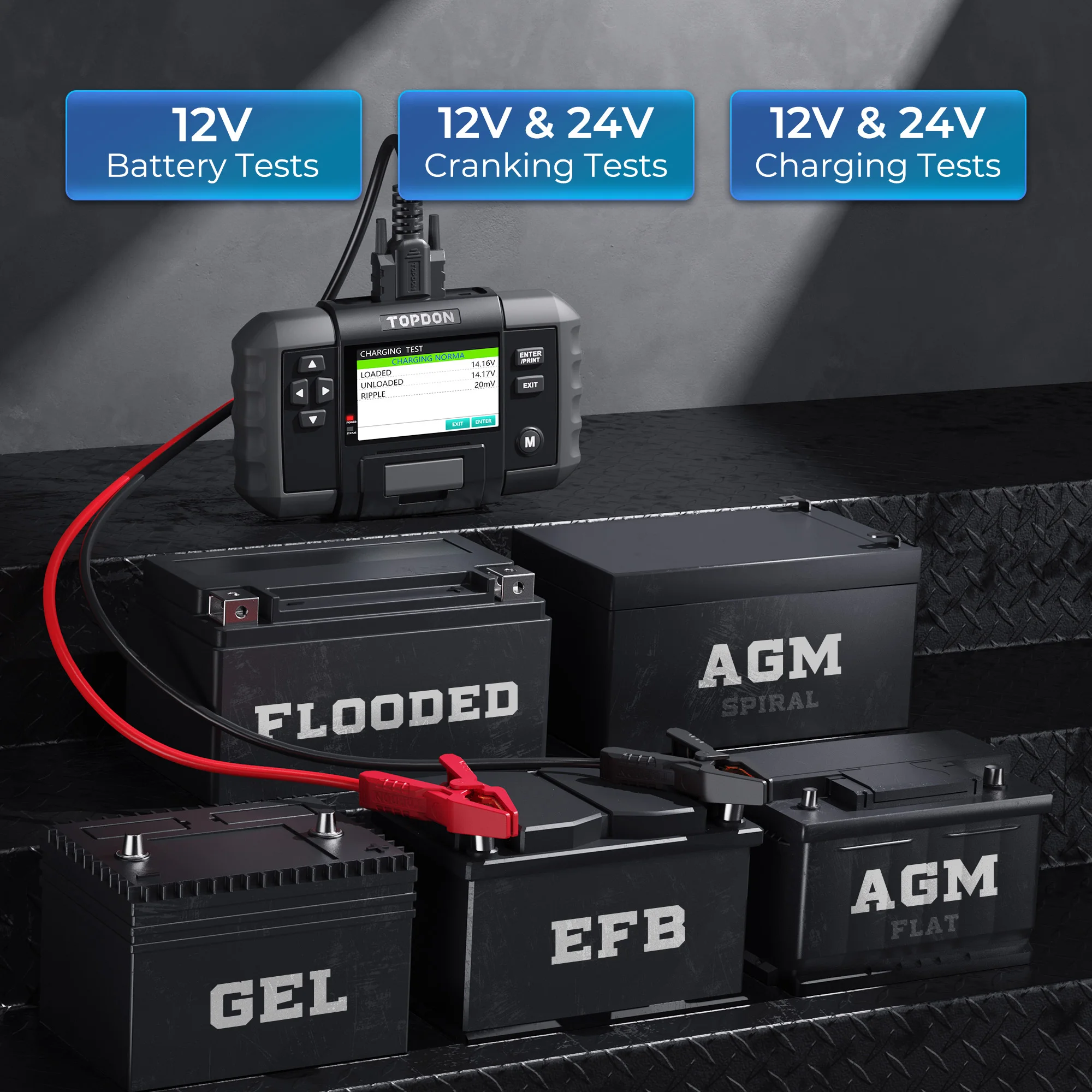 TOPDON BT600 Новое поступление 12V 24V Автомобильное ведро автомобильного аккумулятора tetser анализатор с Bulit в термопринтер