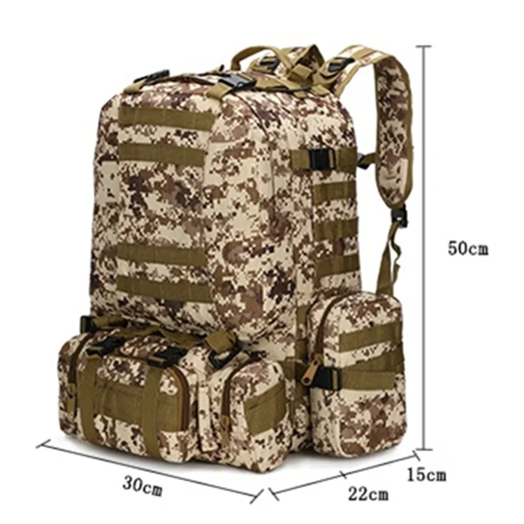 Tactical Men Camping Backpack 4 in 1 Molle Sport Bag Outdoor Hiking Climbing Backpacks