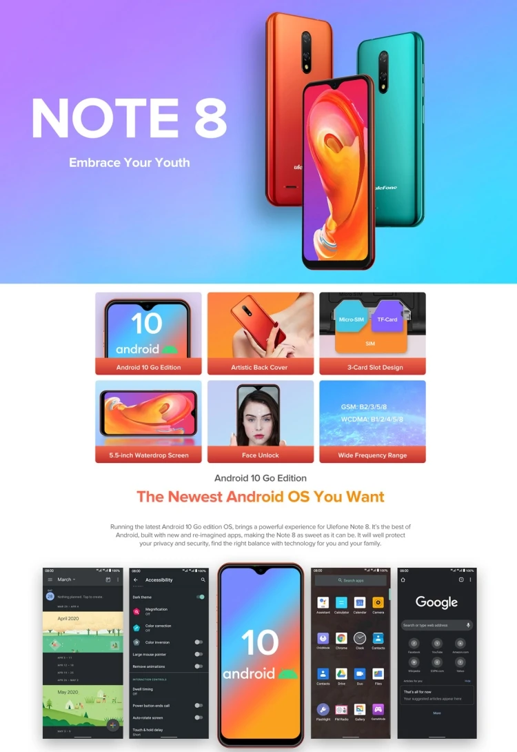 Ulefone Note 2GB+16GB Inch Smartphone with 90hz Display