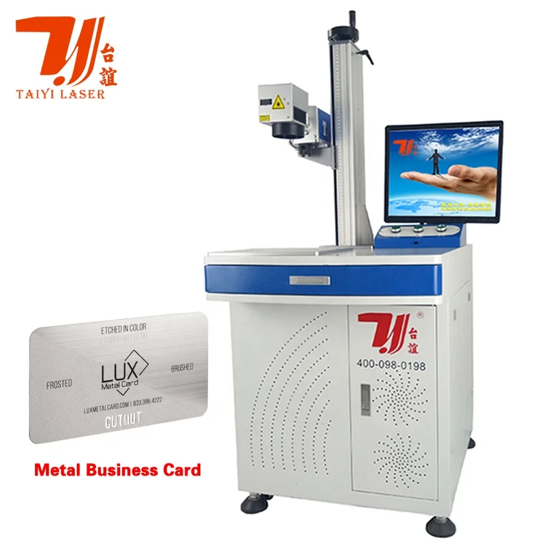 Laser Engraved Cutting Stainless Steel Tungsten Steel Brass Aluminum Metal Business Card Laser Marking Machine