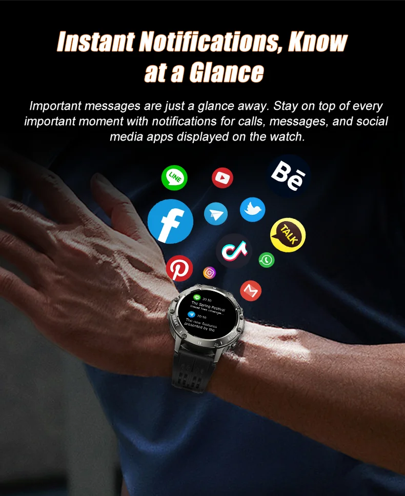  S81 Outdoor Sports Smart Watch 2026 with 1.39 Inch Circular Screen IP68 Health Monitoring BT Call Smart Watch for Men