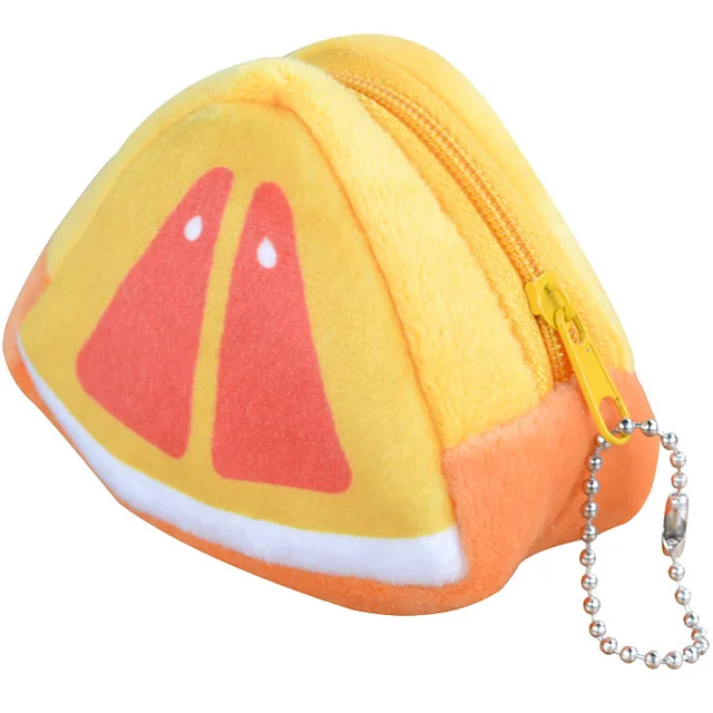 Factory cartoon children's holiday gift creative coin purse plush fruit coin purse coin bag key bag pendant
