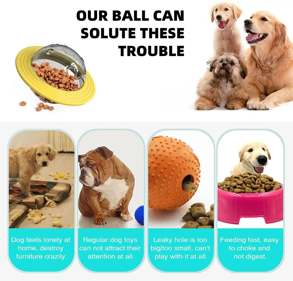 Interactive Dog Toys Ball Boredom - Dog Food Dispensing Toys Puzzle Ball  Treat,Dog Toys Exercise Thinking Improve Intelligence IQ Food Toys Tumbler  Ball Entertainment 