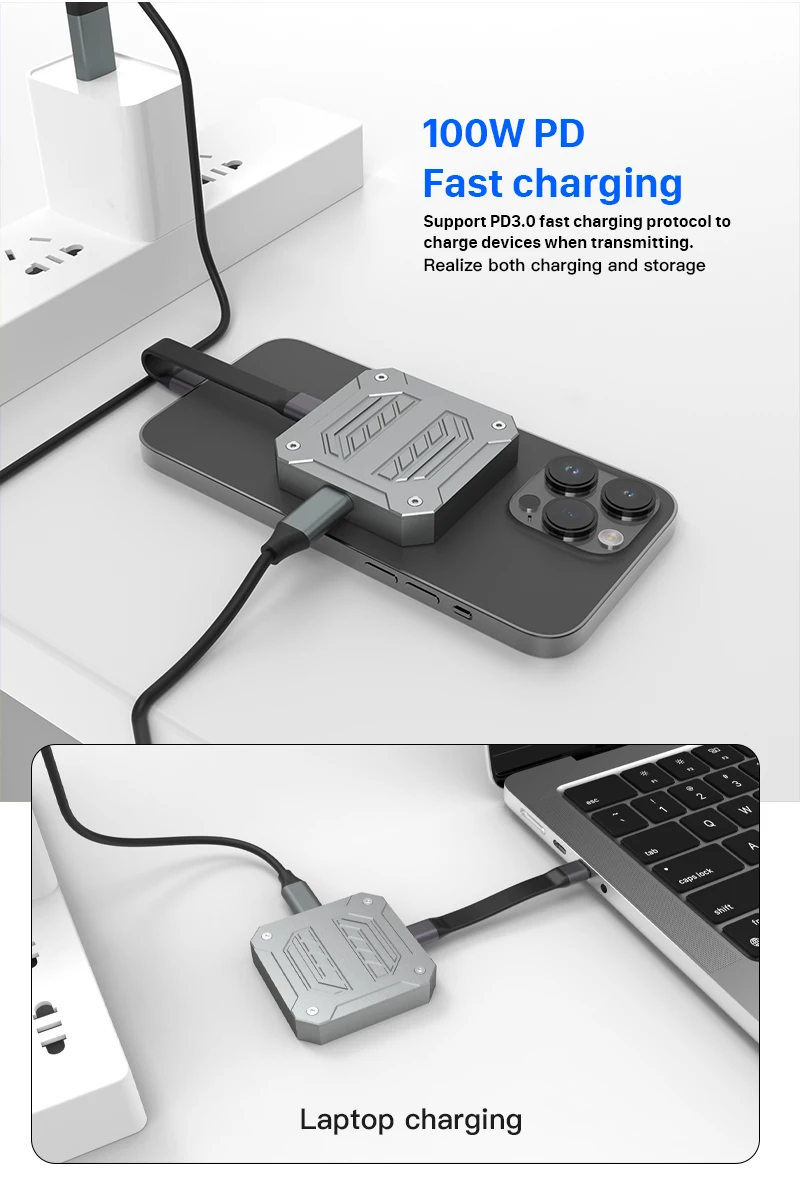 Type C Usb3.1 10gbps Nvme Pcie M2 Ssd Magnetic Enclosure With 100w Pd Usb C Magnetic M.2 2230 Nvme Ssd Enclosure - Buy M.2 Magnetic Mobile Ssd Case usb-c Ssd Magnetic Case m.2 Nvme Pcie 2230 Magnetic Ssd Enclosure