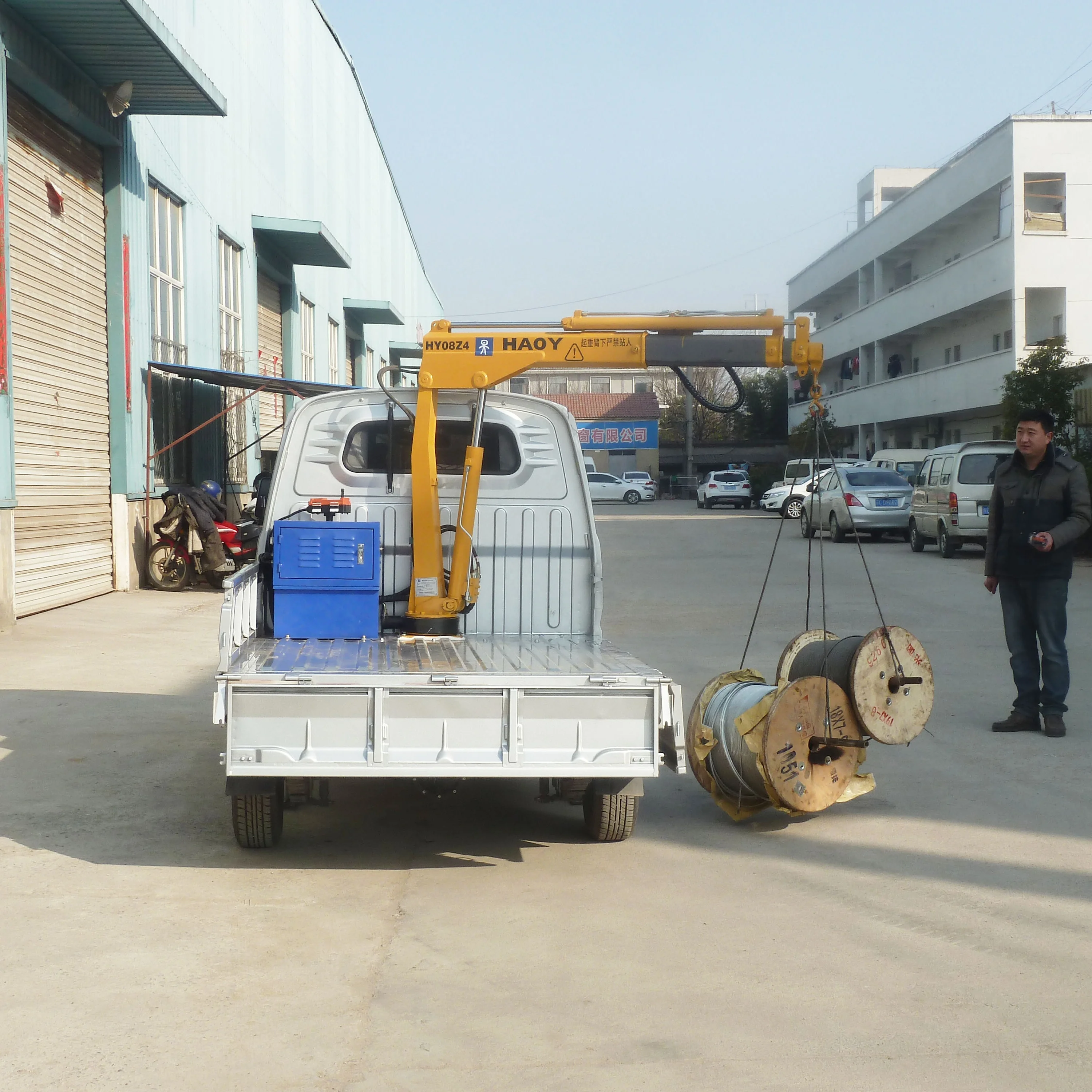 Small 1000kg Pickup Trailer Tray Crane - Hydraulic Lifting