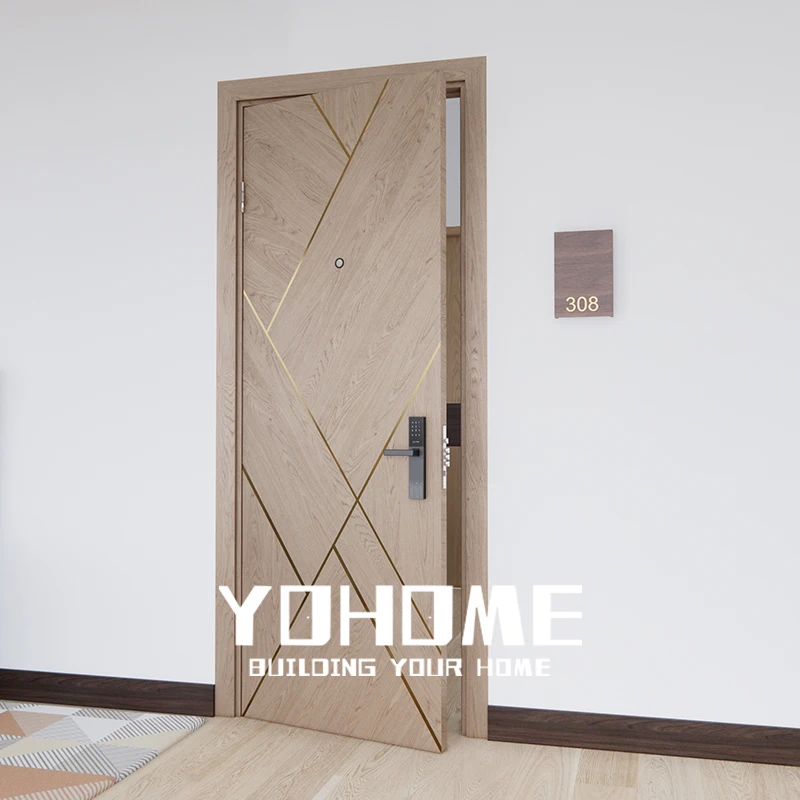German Design Luxury Interior Doors for Hotel Fireproof Wooden Doors and Frames Acoustic Flat Entrance Room Door