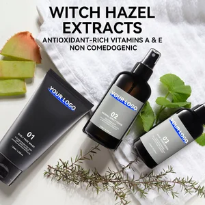 Private Label Organic Vegan Men's Skincare Set Vanilla Hyaluronic Acid Witch Hazel & Moisturizing Nourishing Hydrating Soothing