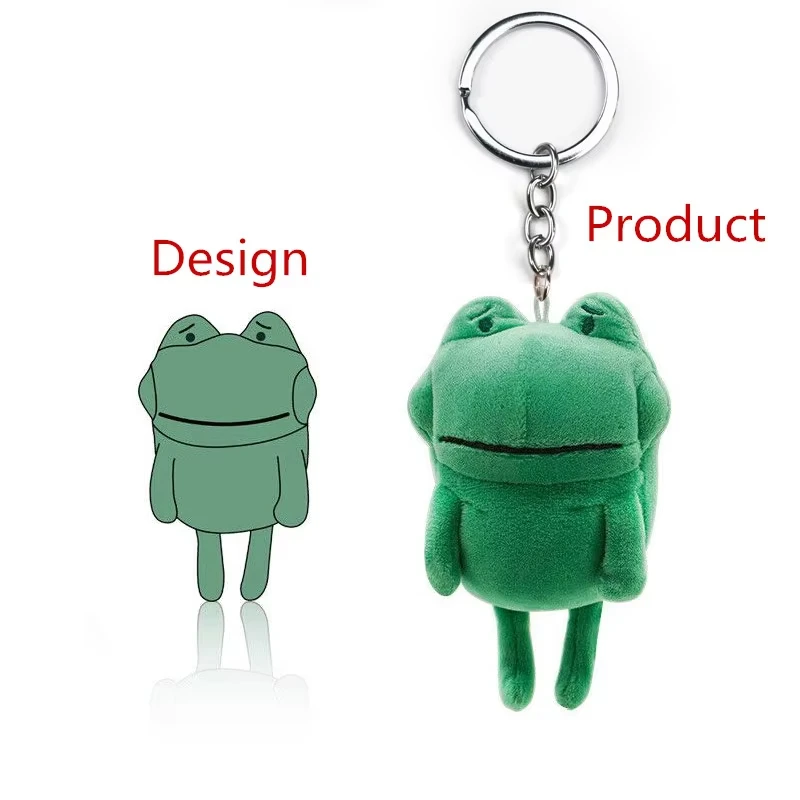 Custom Crying Frog Plush Keychain Support OEM ODM Cute Mini Pendant Customized Anime Plush Keychain