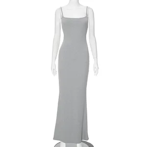 Summer Backless Hanging Neck Dress Women Sleeveless Strapless Hip Dress Sexy Halter Long Dresses