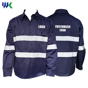 Breathable Construction Reflective Long Sleeve Work Uniform Clothes Comfortable Workwear Shirt