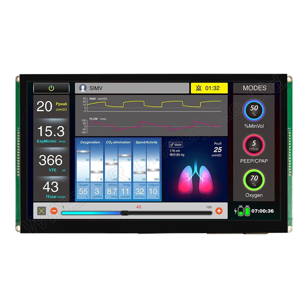 10.1 inch RS485 (Modbus) Smart Display with Projected Capacitive Touch WL0F00101000JGDAASA00 Winstar TFT Display