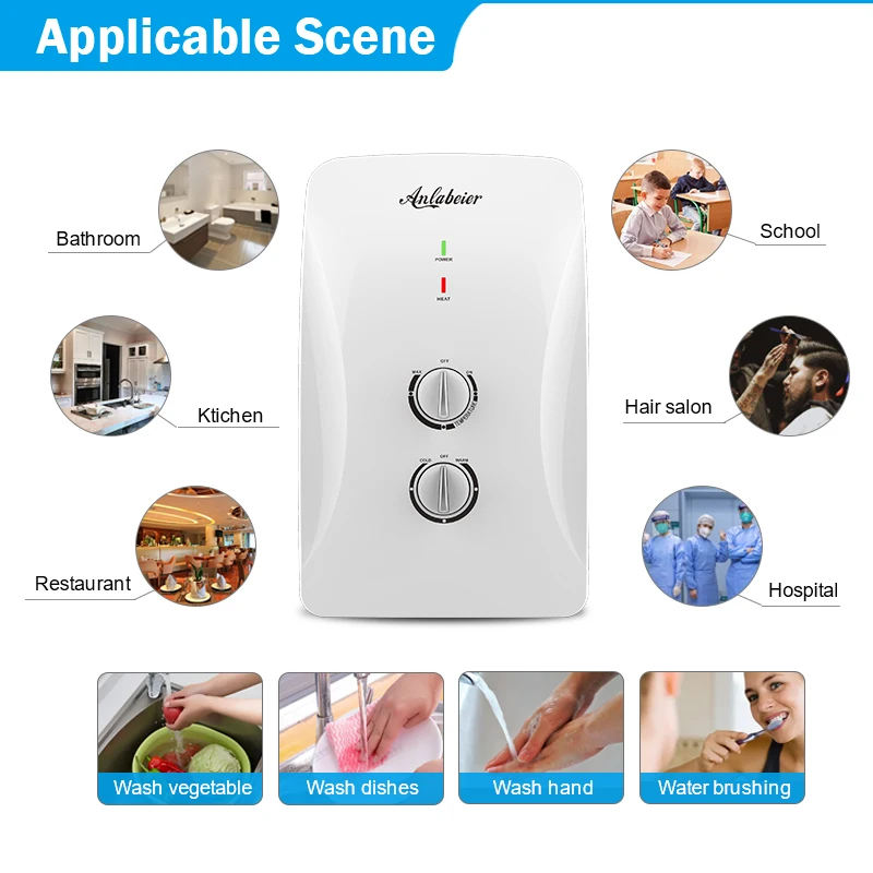 Super Ducha Instant Electric Heater with Memory Function Multi Point Hot Water Supply for Whole House Geyser