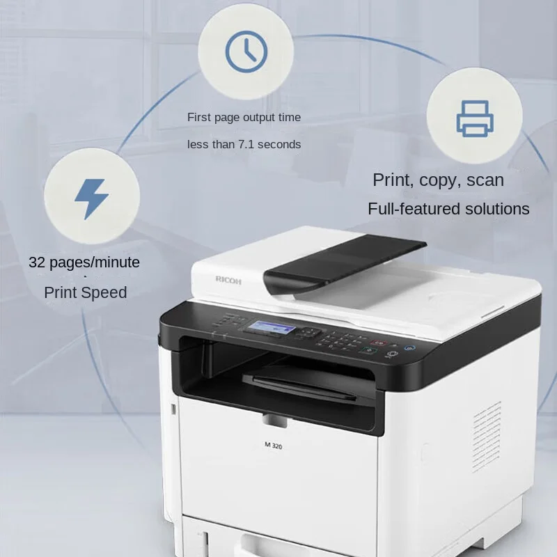 Ricoh M320 - A4 Laser All-in-One with 32ppm Duplex Printing