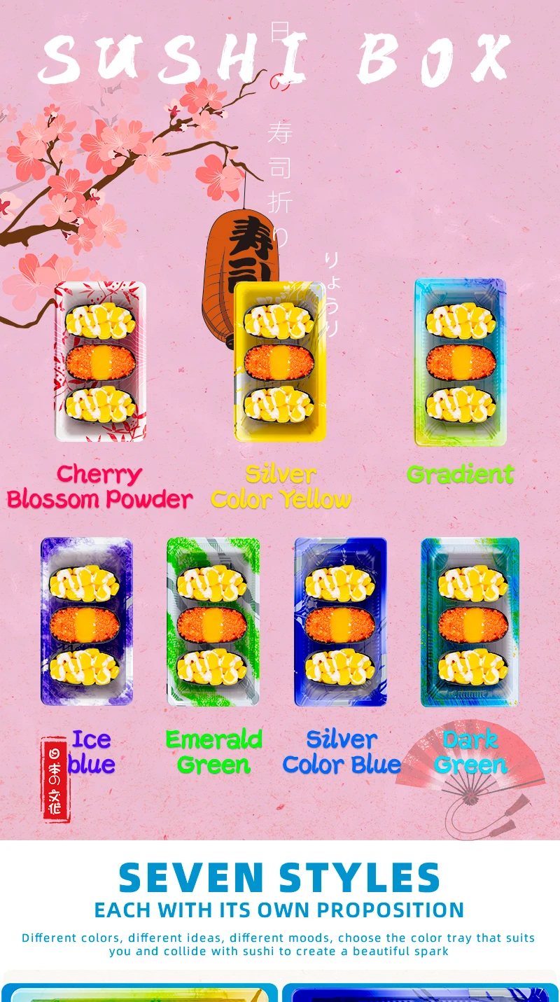 Food Grade Plastic Disposable Round Sushi Box To Go Lunch Container