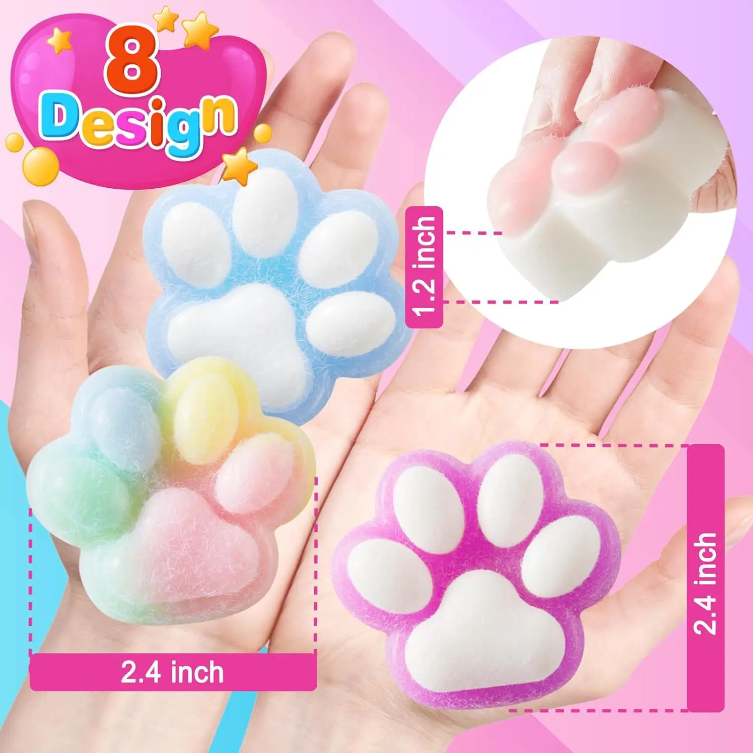 2025 New Mochi Cat Squishy Slime Animal TPR Squeeze Toy