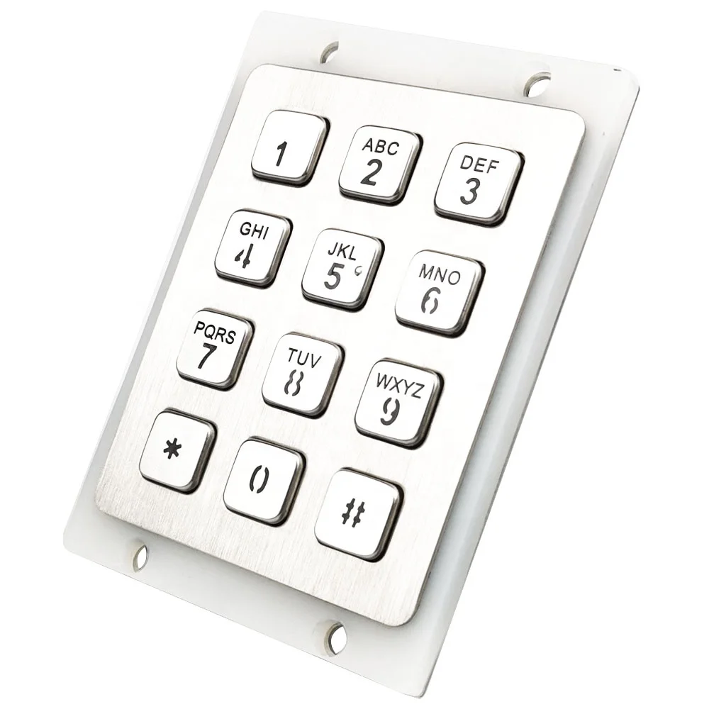 support bank debit credit card reader rugged PCI metal keypad with 12 keys