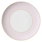 Best Selling Gold Rim Ceramic Dishes Round Pink Bone China Charger Plates For Wedding Events