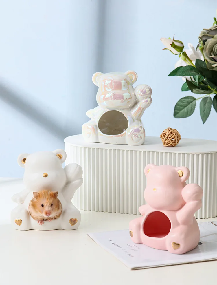View of Summertime Cooling Shelter Hamster Cage Pet Houses Furniture Ceramic ...