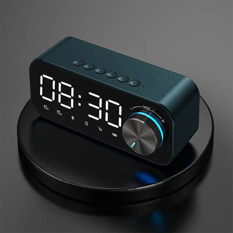 
 B126 2020 New Wireless BT Speaker Alarm Clock Digital Display LED Subwoofer Music Player Mini BT Speaker  