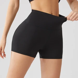 High-Waist Women's Yoga Shorts Quick-Drying Nude Spandex Eco-Friendly High Sports Fitness Set Workouts Running Shorts