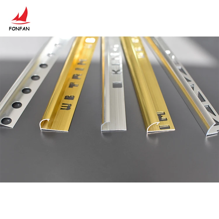 High Quality 10mm Gold Aluminum Tile Trim Round Edge Interior Metal Strips for Floor Tiles Premium Accessories
