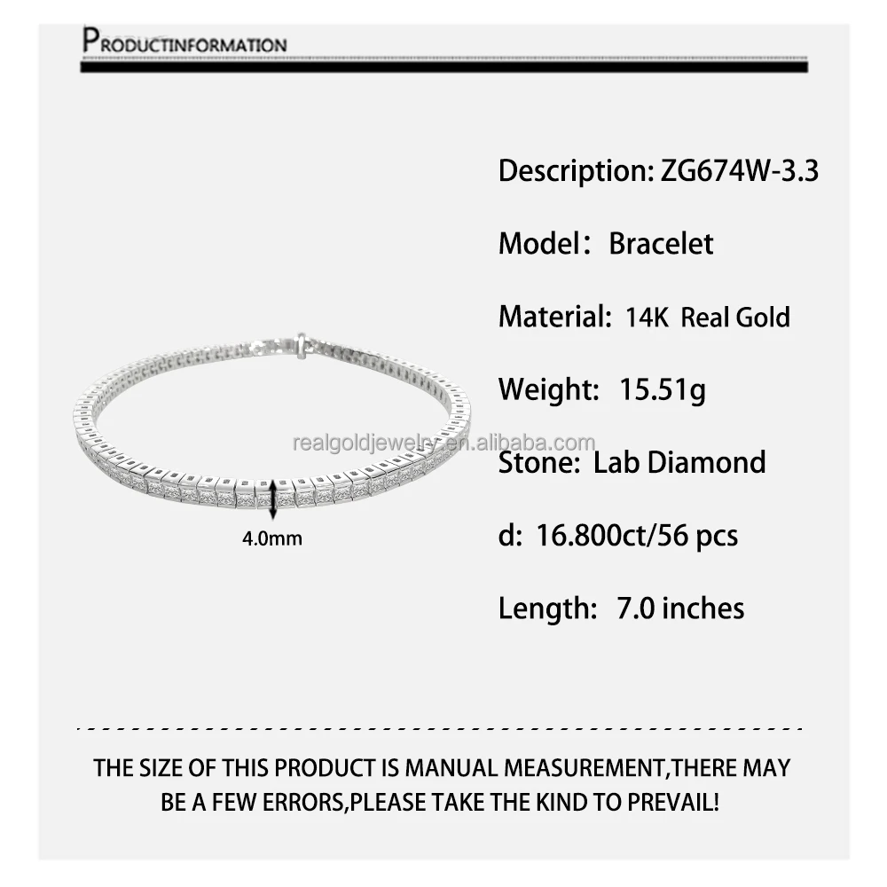 Fine Jewelry 14k Real Gold White Round Cut 24mm Lab Grown Diamond