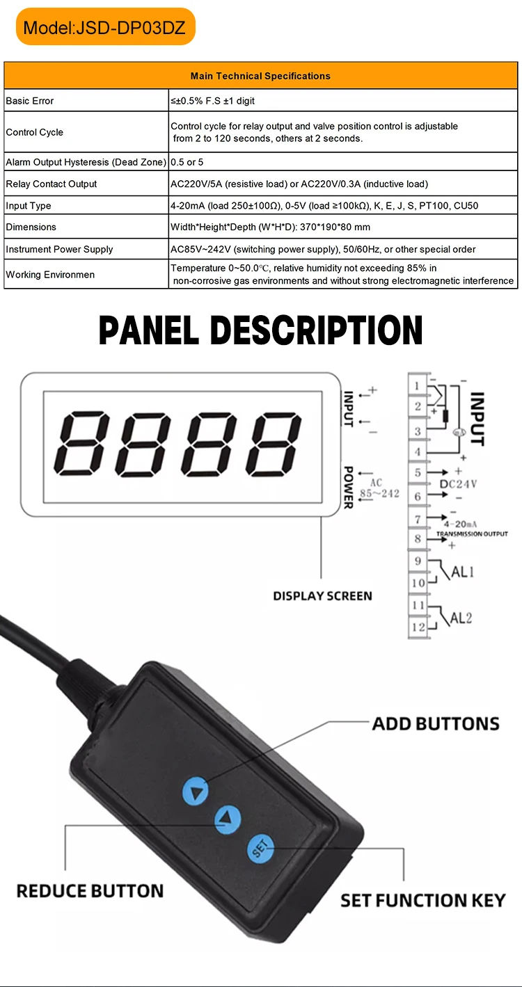 KASINTON JSD-DP03DZ Instrument Precise Temperature Control Single Channel Waterproof Large Screen Display Temperature Control factory