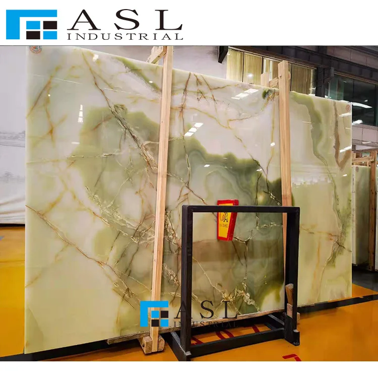 ASL onix verde natural onyx stone slabs low price green marble tiles polished translucent onyx verde onices verdes