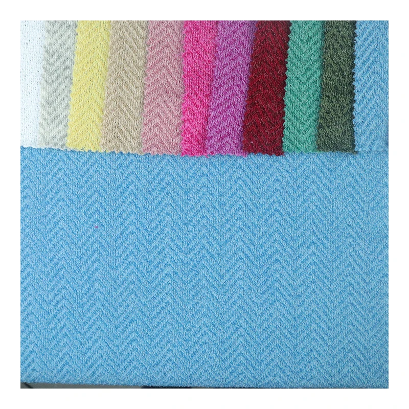 83% полиэстер 12% вискоза 5% спандекс Ангорская Елочная Свободная трикотажная ткань для пальто и