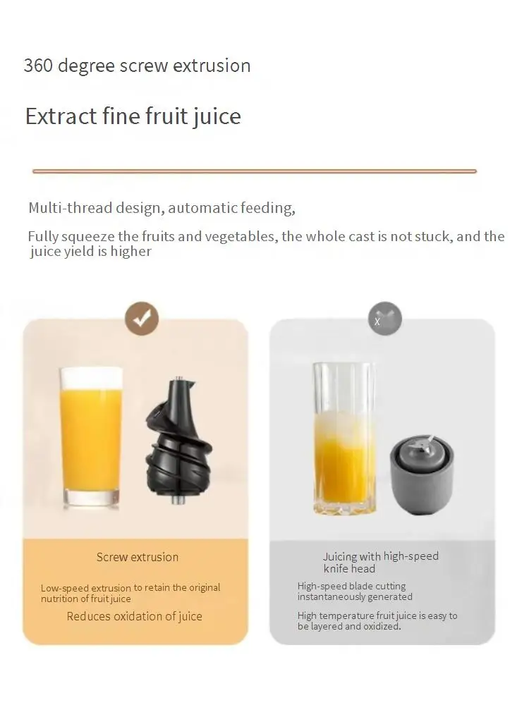 Wide Chute Press Fruit Machine Commercial Juicer Extractor Manual Slow Juicer