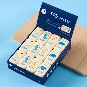 Solid-color Cartoon Erasers: Cute Prints, Clean Erasing. for Homework, Doodles. Multi-piece Pack for Long Use