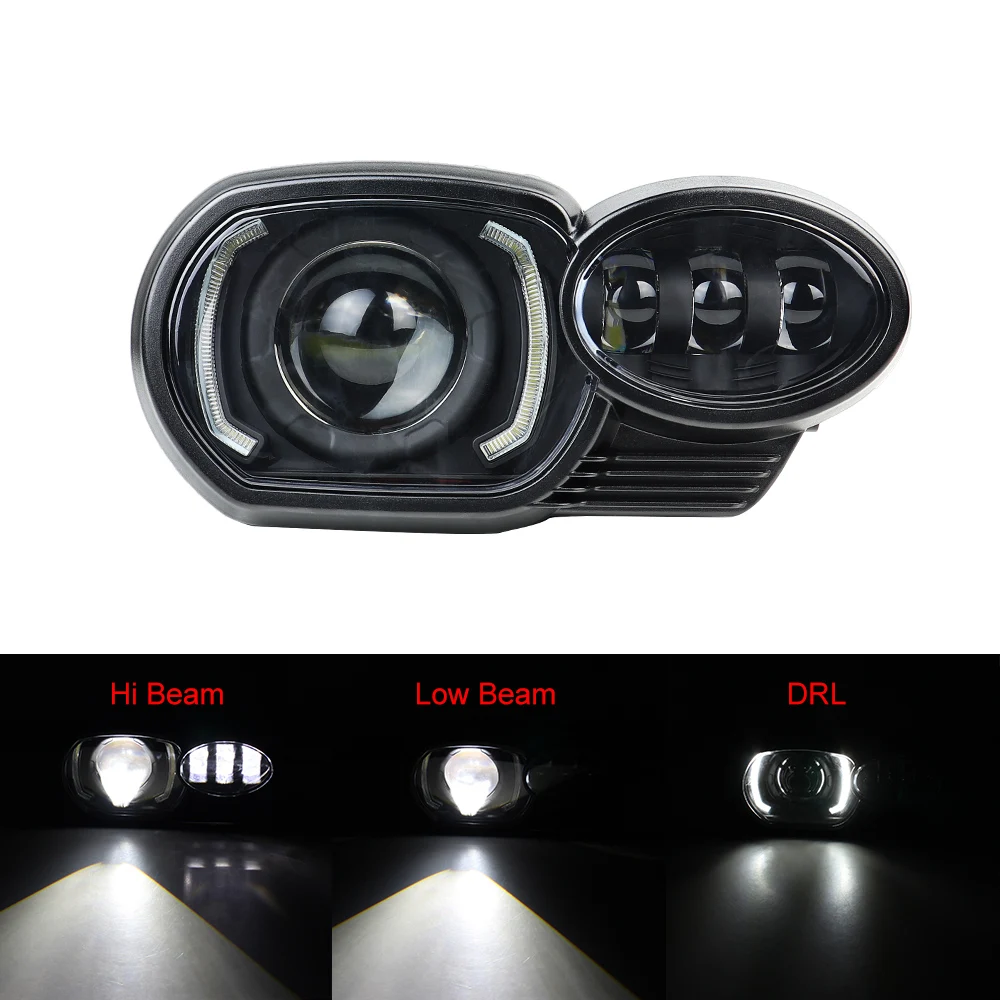 Replacement for 2005~2009 K1200R 2010~2013 K1300R Motorcycle LED Headlight Hi-low Beam White DRL Projector