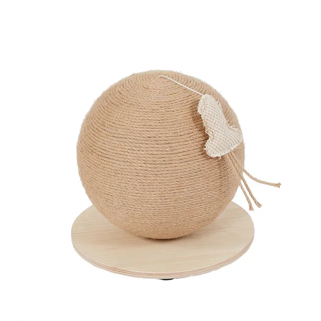 Cat scratch board wholesale cat sisal board scratch board interactive toy with spring feather sisal wooden ball