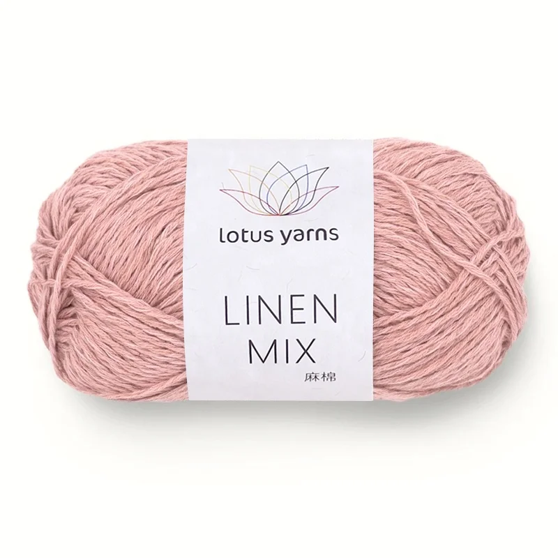 Linen Mix Lotus Yarns Wholesale 120m/50g Linen Cotton Natural Fiber Blended Hand Knitting Yarn for Summer Knitting Top