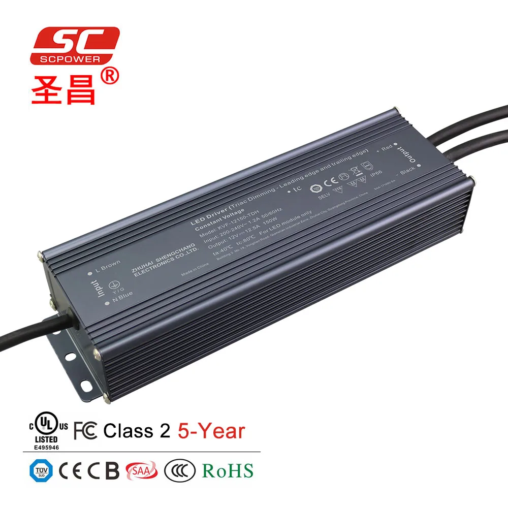 200V 240V AC LED電源 200W 150W 12V 24V DC 定電圧トライアック調光