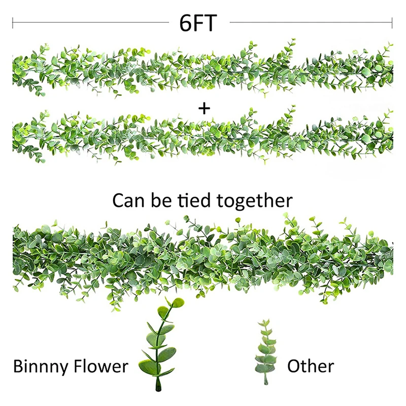 Manufacturers Wholesale Artificial Ivy Leaf Plant Greenery Eucalyptus Vine 1.8 M Ins Eucalyptus Hanging Garland False Suspension