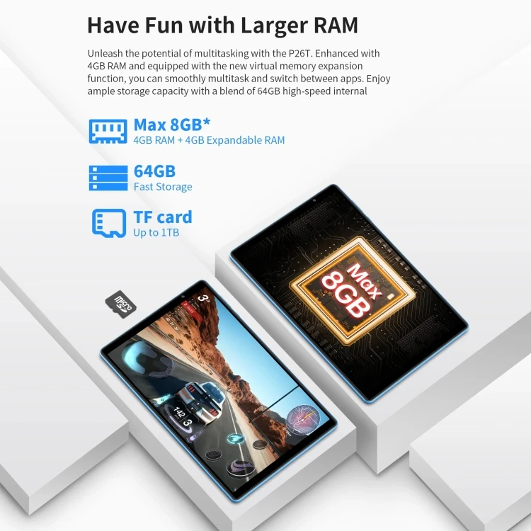 Teclast P26T 10.1 Inch 4G Android Tablet PC, 8GB+64GB Storage