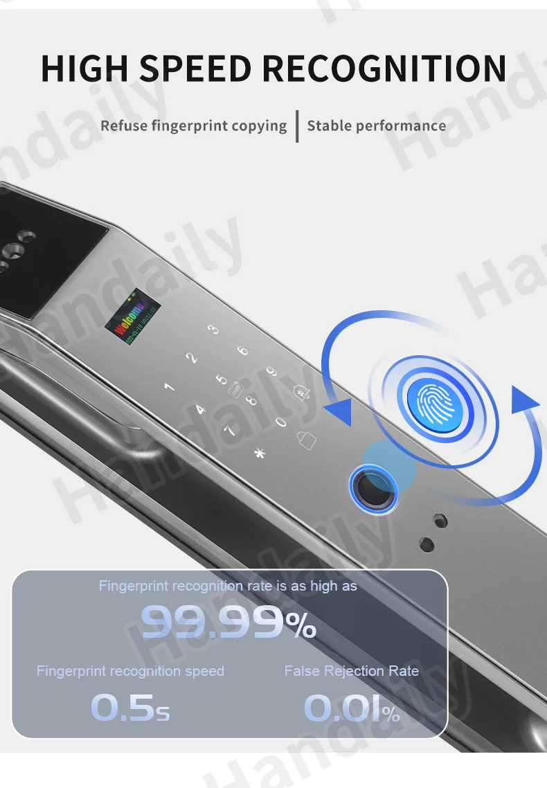 factory security tuya wifi 3d face recognition fingerprint smart lock keyless intercom digital cerradura inteligente door lock xf14s-7