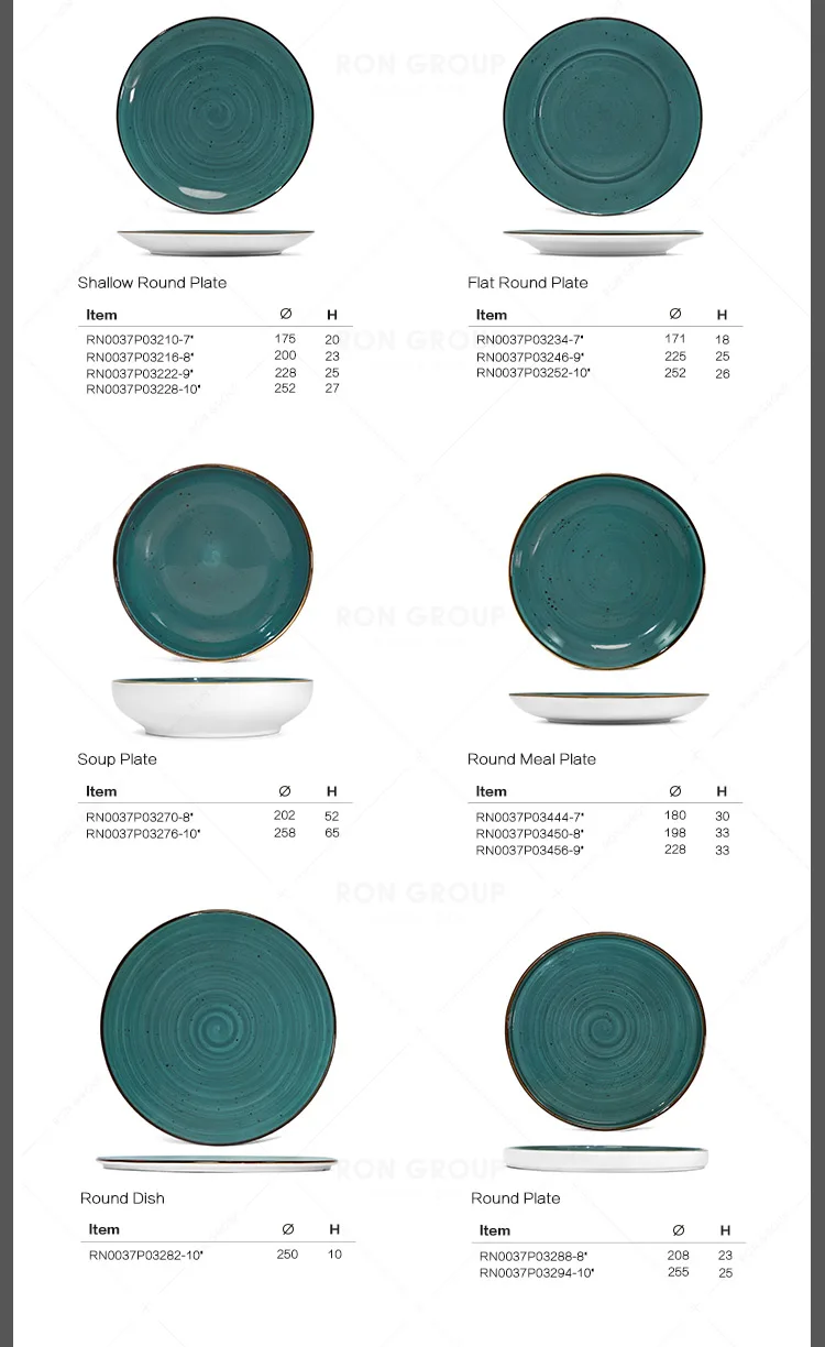 Wholesales Ceramic manufacturer restaurant decoration round wall plate round ceramic butter dishes dinner ware sets