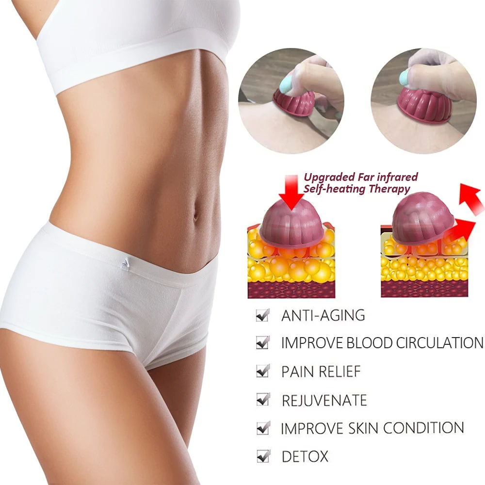 
 Manufacturer Easy to use Far infrared Self-heating Cupping Therapy Ventosa Silicone Cupping Cup Sets for Home Cupping  