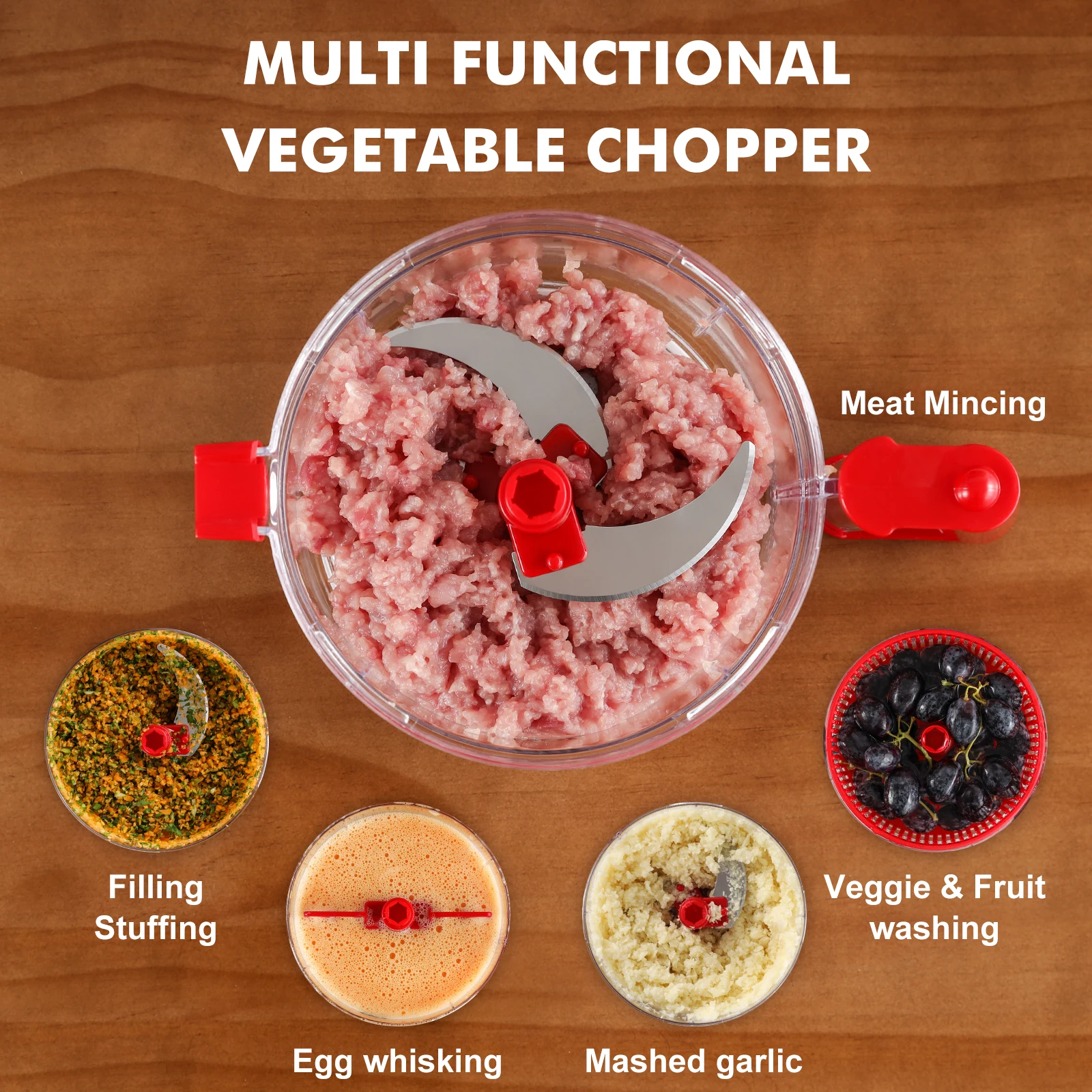 Manual Food Chopper - Efficient & Versatile Kitchen Tool