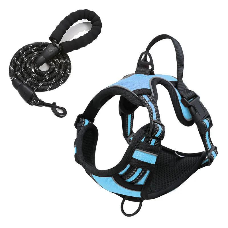 Dog Harness Set Vest Custom Personalized Adjustable Pet Dog Training Harness No Pull Dog Harness and Leash