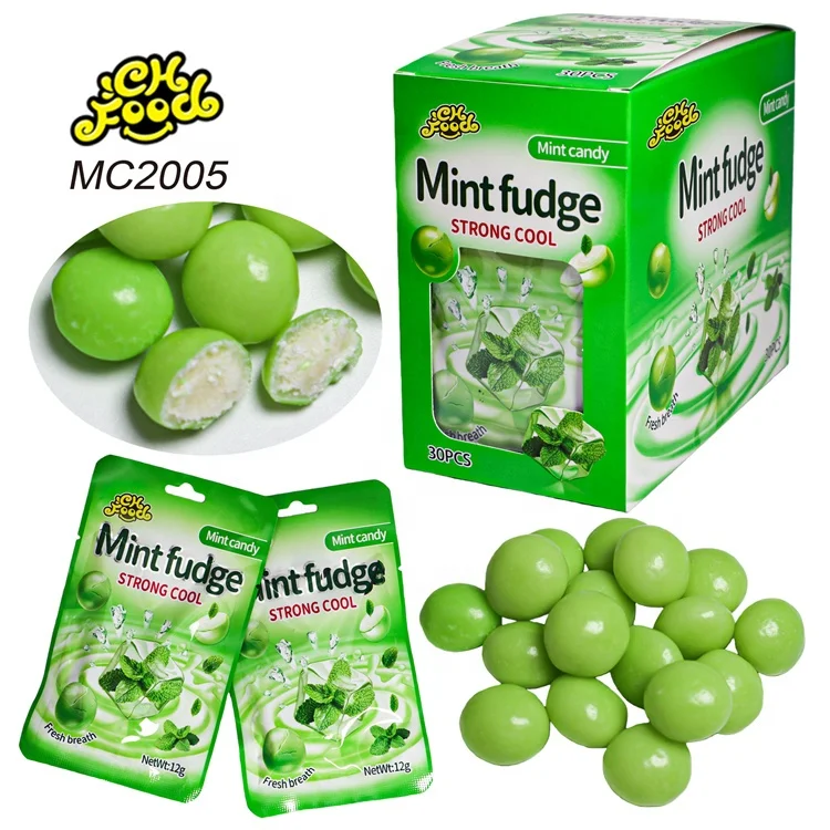 Custom Strong Cool Mint Fudge Wholesale Sugar Coated Mint Flavor Milk Soft Candy Halal Sweet Snack Food China Supplier