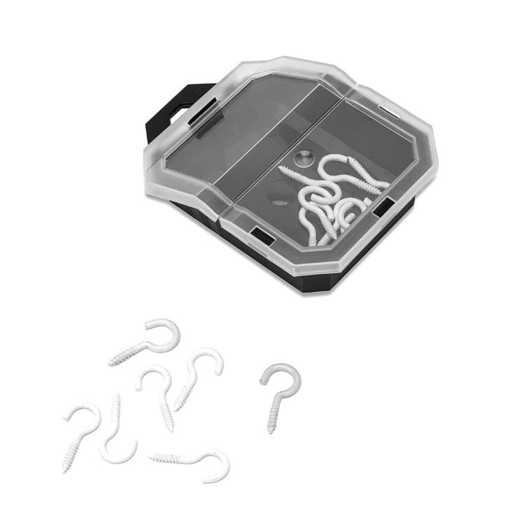 10 шт., 40 мм, белый окрашенный резьбовой круглый деревянный винт с крюком для подвешивания