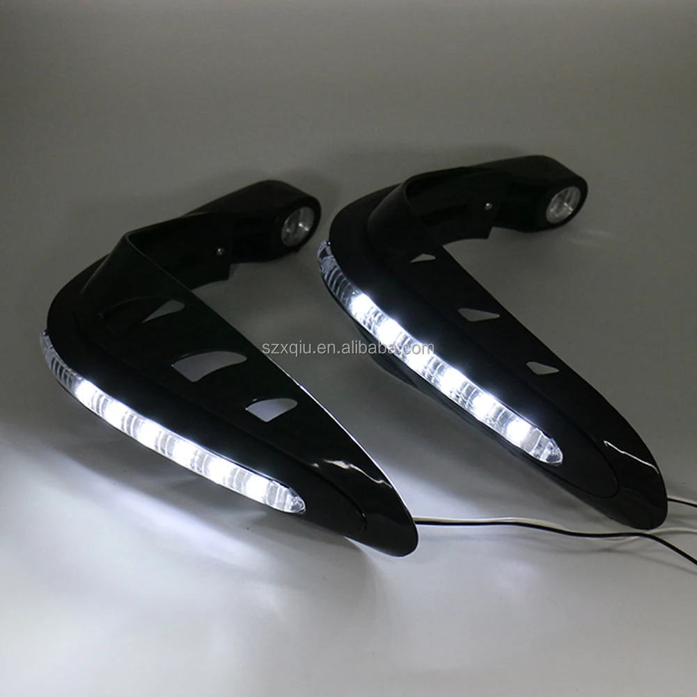 D DOLITY 1 Pair Motorcycle Handlebar Hand Guards with LED Light Hand Guards Protectors for ATV Motocross Dirt Bike 