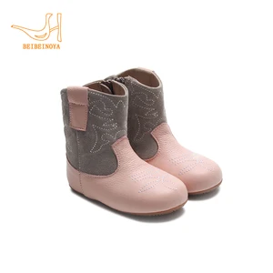 Babyhappy New Children Flexible Soft Rubber Soles Short Boots Winter Baby Princess Style Pink Ankle Leather Boots for Girls