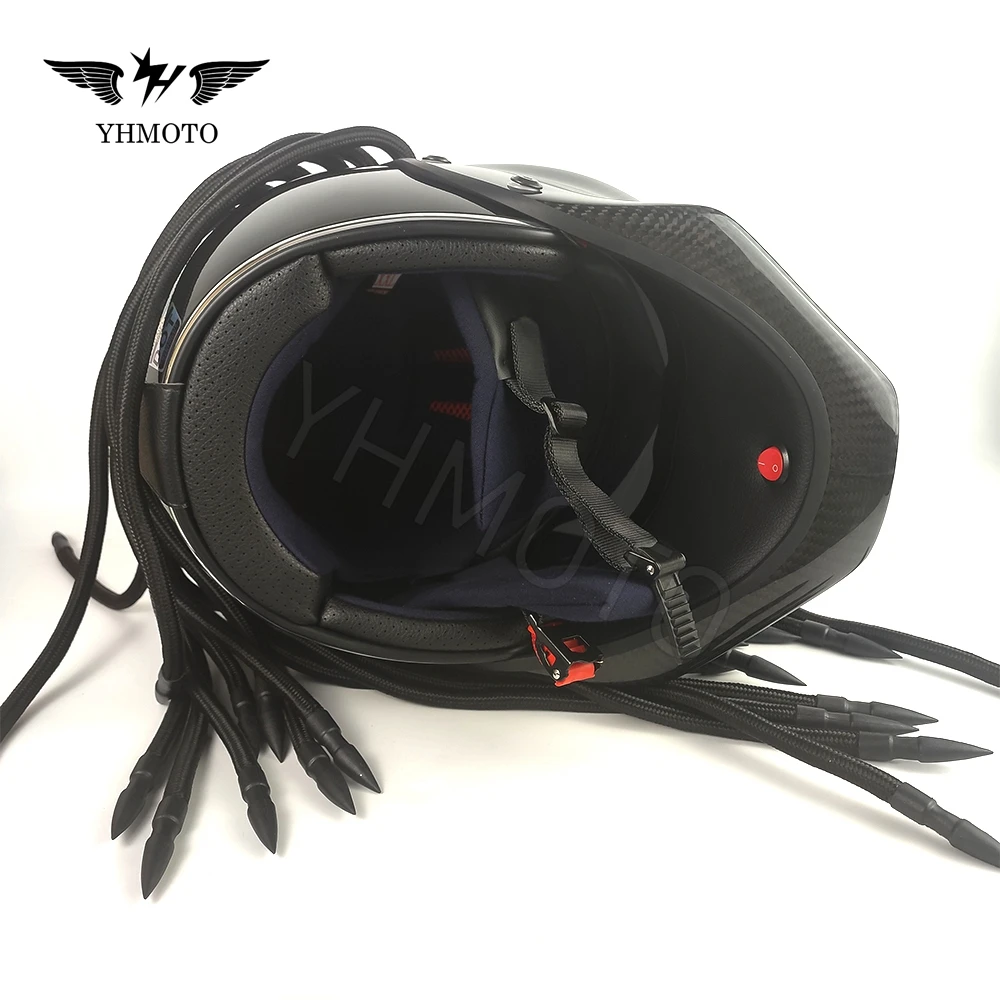 Casque Moto Plein Visage Alien Vs Predator – Écran Solaire & Lumière LED, Tresse Lentille, Unisexe