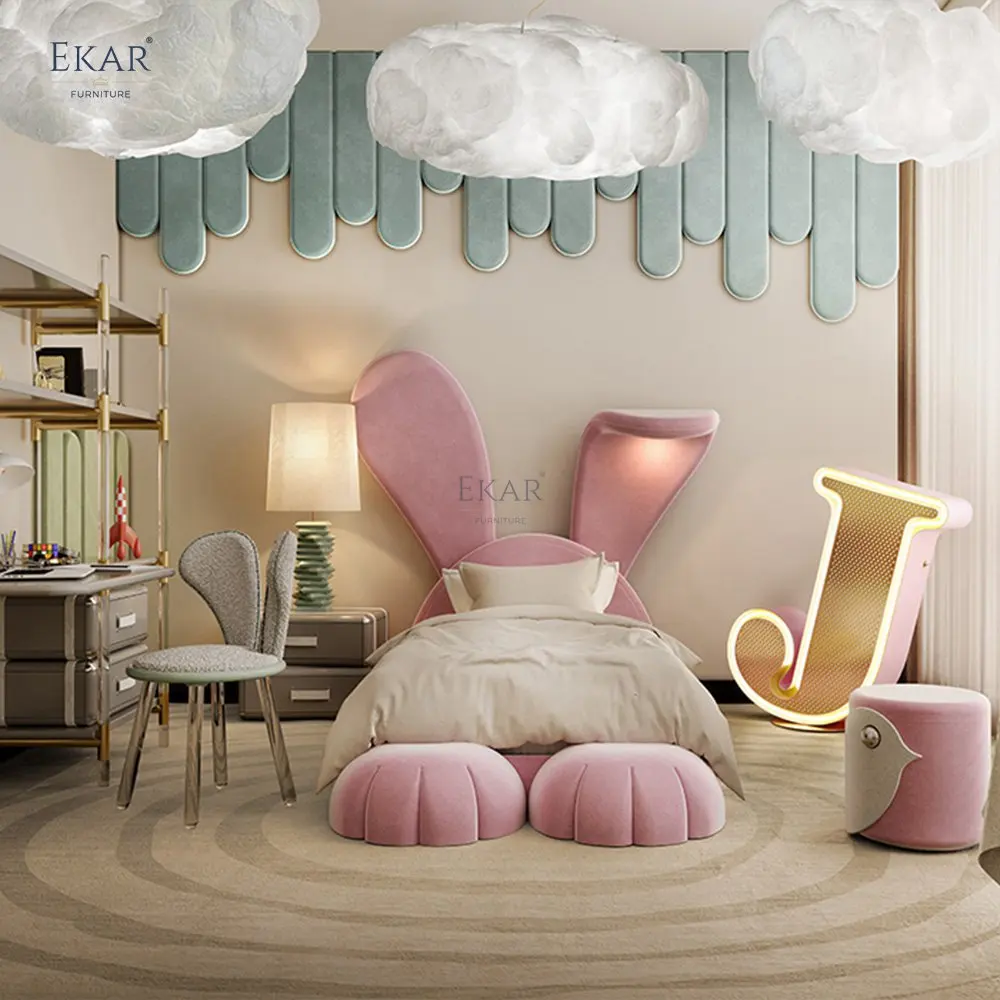 Adorable Bunny Bed with Hidden Ear-Shaped Night Light supplier