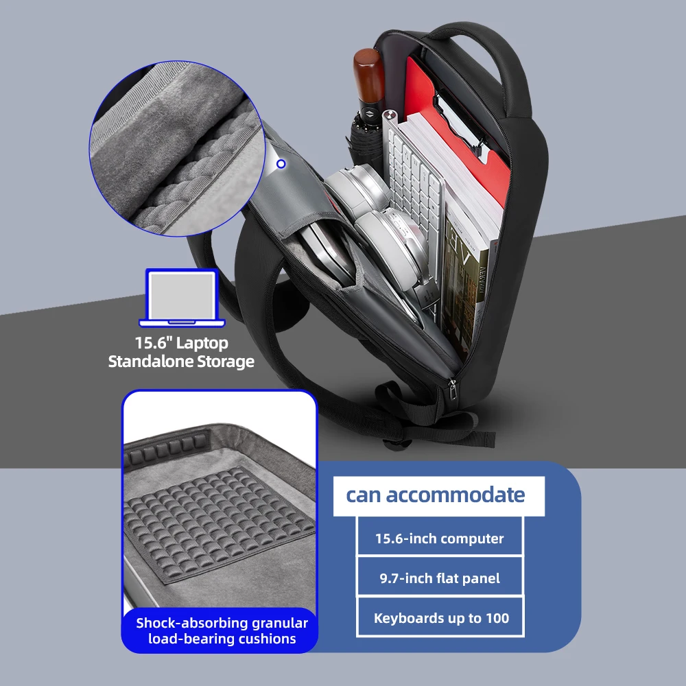 Business Slim Small Backpack Computer Travel Backpacks 15.6 Inch Waterproof Laptop Bag f aperçu 4